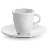 De'Longhi Italian Espresso Demitasse Cups & Saucers, Porcelain, 2.4 oz, Set of 2