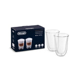 De'Longhi Latte Macchiato Cups, Double Wall Thermal Glasses, 7.5 oz, Set of 2